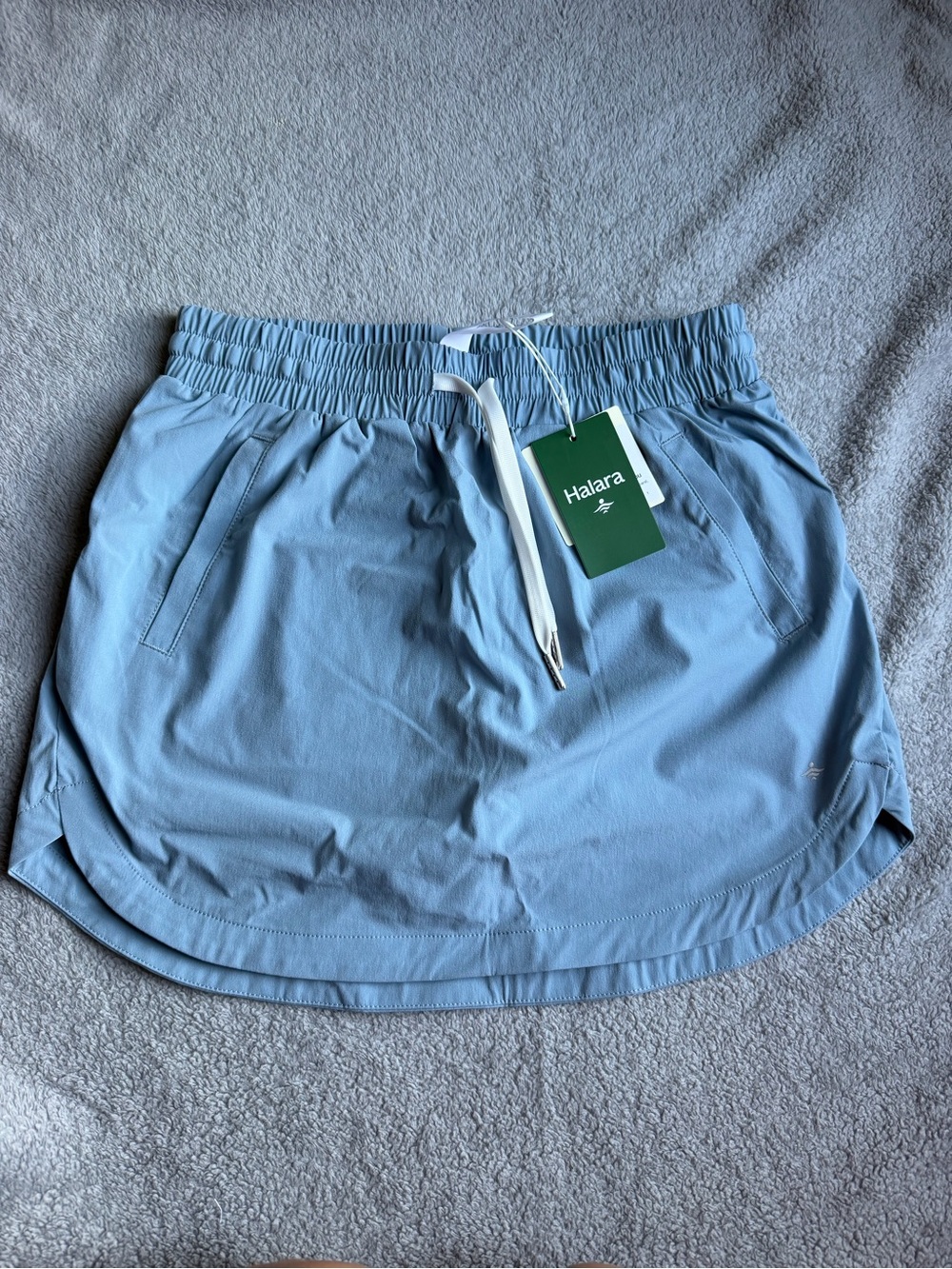 HALARA Sky Blue Athletic Skirt with Drawstring Waist